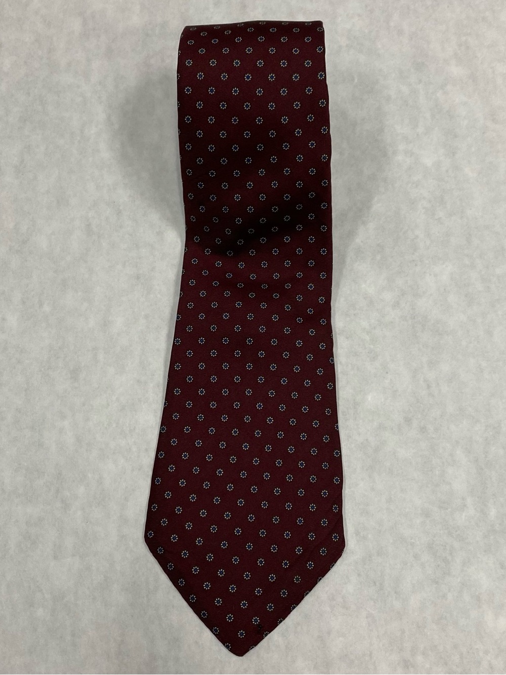 Vintage Briar Red Ditsy Floral All Silk Necktie Made In USA